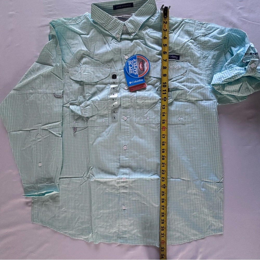 Columbia PFG Fishing Shirt Bundle XL 3 Pack Blue Gray Green Check NWT - Picture 9 of 16